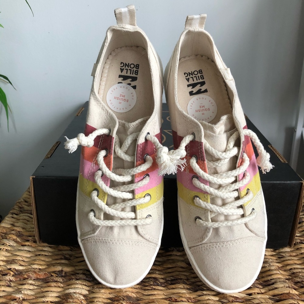 SOLD Billabong Marina Canvas Striped Shoes NWOT - Picture 5 of 9